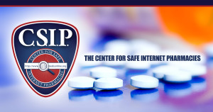 Center for Safe Internet Pharmacies Logo with blue pills