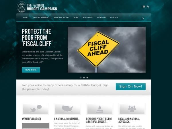 Faithful Budget Campaign Website (Full Image)